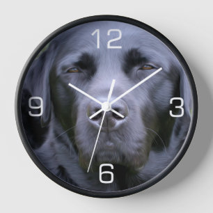 Black Labrador Retriever Wanduhr