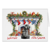 Black Labrador Retriever Warten Sie auf Santa (Vorderseite (Horizontal))