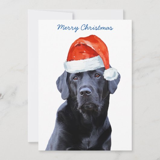 Black Labrador Retriever Weihnachten Niedlicher We Einladung (Vorderseite)