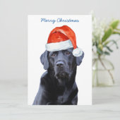 Black Labrador Retriever Weihnachten Niedlicher We Einladung (Stehend Vorderseite)