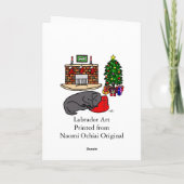 Black Labrador Retriever Weihnachtskarten Feiertagskarte (Rückseite)