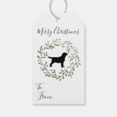 Black Labrador Retriever Weihnachtskranz Hund Geschenkanhänger (Rückseite)