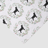 Black Labrador Retriever Weihnachtskranz Hund Seidenpapier (Ausschnitt)