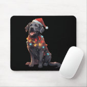 Black Labrador Retriever Weihnachtsmannmütze Chris Mousepad (Mit Mouse)