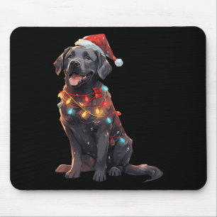 Black Labrador Retriever Weihnachtsmannmütze Chris Mousepad