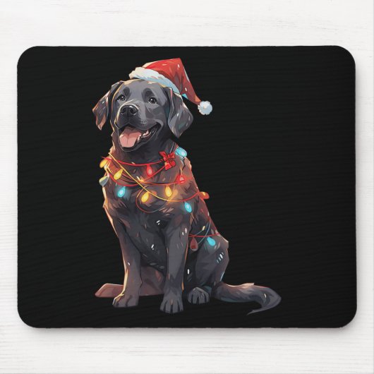 Black Labrador Retriever Weihnachtsmannmütze Chris Mousepad (Vorne)