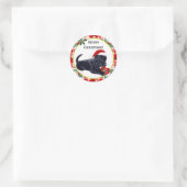 Black Labrador Retriever Weihnachtsschneeflocke Runder Aufkleber (Tasche)