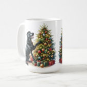 Black Labrador Retriever Weihnachtswelpen Kaffeetasse (Vorderseite Links)