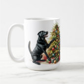 Black Labrador Retriever Weihnachtswelpen Kaffeetasse (Links)