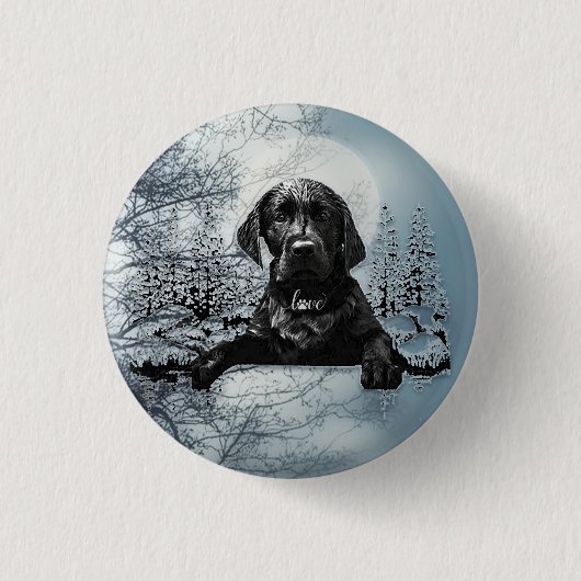 Black Labrador Retriever Welppy T - Shirt Throw Pi Button (Vorderseite)