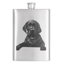 Black Labrador Retriever Welppy T - Shirt Throw Pi Flachmann