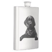 Black Labrador Retriever Welppy T - Shirt Throw Pi Flachmann (Rechts)