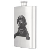 Black Labrador Retriever Welppy T - Shirt Throw Pi Flachmann (Links)