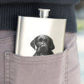 Black Labrador Retriever Welppy T - Shirt Throw Pi Flachmann (Beispiel)