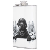 Black Labrador Retriever Welppy T - Shirt Throw Pi Flachmann (Links)