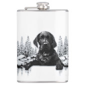 Black Labrador Retriever Welppy T - Shirt Throw Pi Flachmann (Vorderseite)