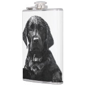 Black Labrador Retriever Welppy T - Shirt Throw Pi Flachmann (Links)