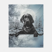 Black Labrador Retriever Welppy T - Shirt Throw Pi Fleecedecke (Vorderseite)