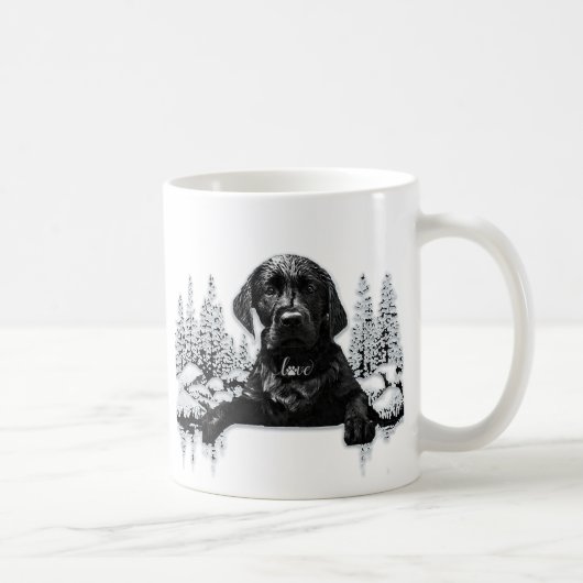 Black Labrador Retriever Welppy T - Shirt Throw Pi Kaffeetasse (Rechts)