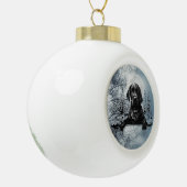 Black Labrador Retriever Welppy T - Shirt Throw Pi Keramik Kugel-Ornament (Links)