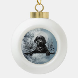 Black Labrador Retriever Welppy T - Shirt Throw Pi Keramik Kugel-Ornament