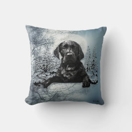 Black Labrador Retriever Welppy T - Shirt Throw Pi Kissen