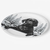 Black Labrador Retriever Welppy T - Shirt Throw Pi Pappteller (Schrägansicht)