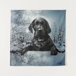Black Labrador Retriever Welppy T - Shirt Throw Pi Wandteppich