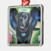 Black Labrador Retriever Wings Pet Loss Ornament Aus Metall (Links)