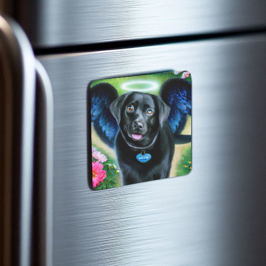 Black Labrador Retriever Wings Pet Memorial Magnet