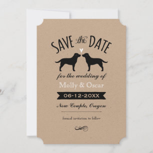 Black Labrador Retrievers Hochzeit Sichern Sie das Save The Date