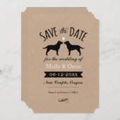 Black Labrador Retrievers Hochzeit Sichern Sie das Save The Date (Vorne/Hinten)