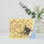 Black Labrador Sand Letters Cartoon Postkarte (Stehend Vorderseite)