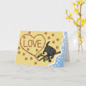 Black Labrador Sand Letters Grußkarten Karte (Gelbe Blume)