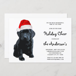 Black Labrador Santa Dog Frohe Weihnachten Einladung