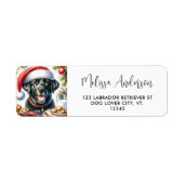 Black Labrador Santa Dog Weihnachts-Rücksendeadres (Vorne)