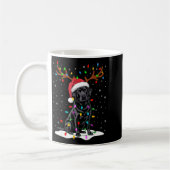 Black Labrador Santa Hat Reindeer Tree Lights Chri Kaffeetasse (Links)