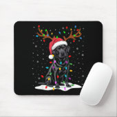 Black Labrador Santa Hat Reindeer Tree Lights Chri Mousepad (Mit Mouse)