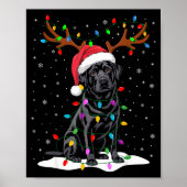 Black Labrador Santa Hat Reindeer Tree Lights Chri Poster (Vorne)