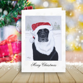 Black Labrador Santa Snow Weihnachten