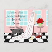 Black Labrador Save the Date Ankündigungspostkarte (Vorderseite)