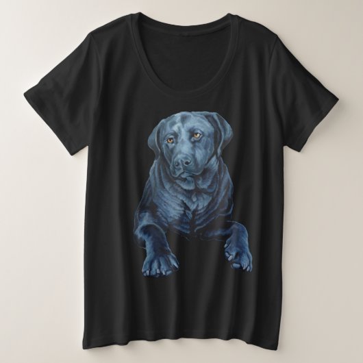 Black Labrador Shirt Blue Dog Plus Size T - Shirt (Design vorne)
