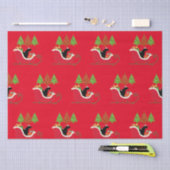 Black Labrador Silhouette Christmas Sleigh Red Seidenpapier (Handwerk)