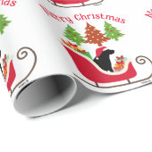 Black Labrador Silhouette Weihnachten Geschenkpapier (Rolleneckpunkt)