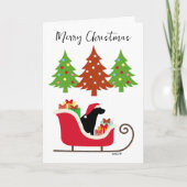 Black Labrador Silhouette Weihnachten Karte (Vorderseite)