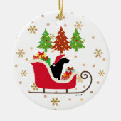 Black Labrador Silhouette Weihnachten Keramik Ornament (Vorne)