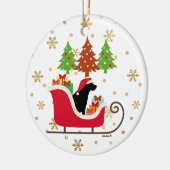 Black Labrador Silhouette Weihnachten Keramik Ornament (Links)