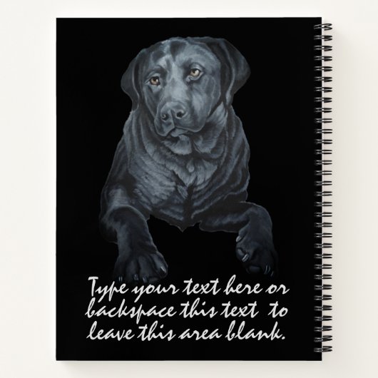 Black Labrador Sketchpad Englisch Retriever Book Notizblock (Rückseite)
