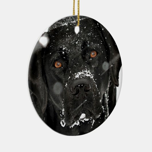 Black Labrador - Snow Globe Keramik Ornament (Rechts)