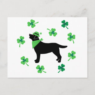 Black Labrador St. Patrick's Day Kleeblatt Blätter Postkarte